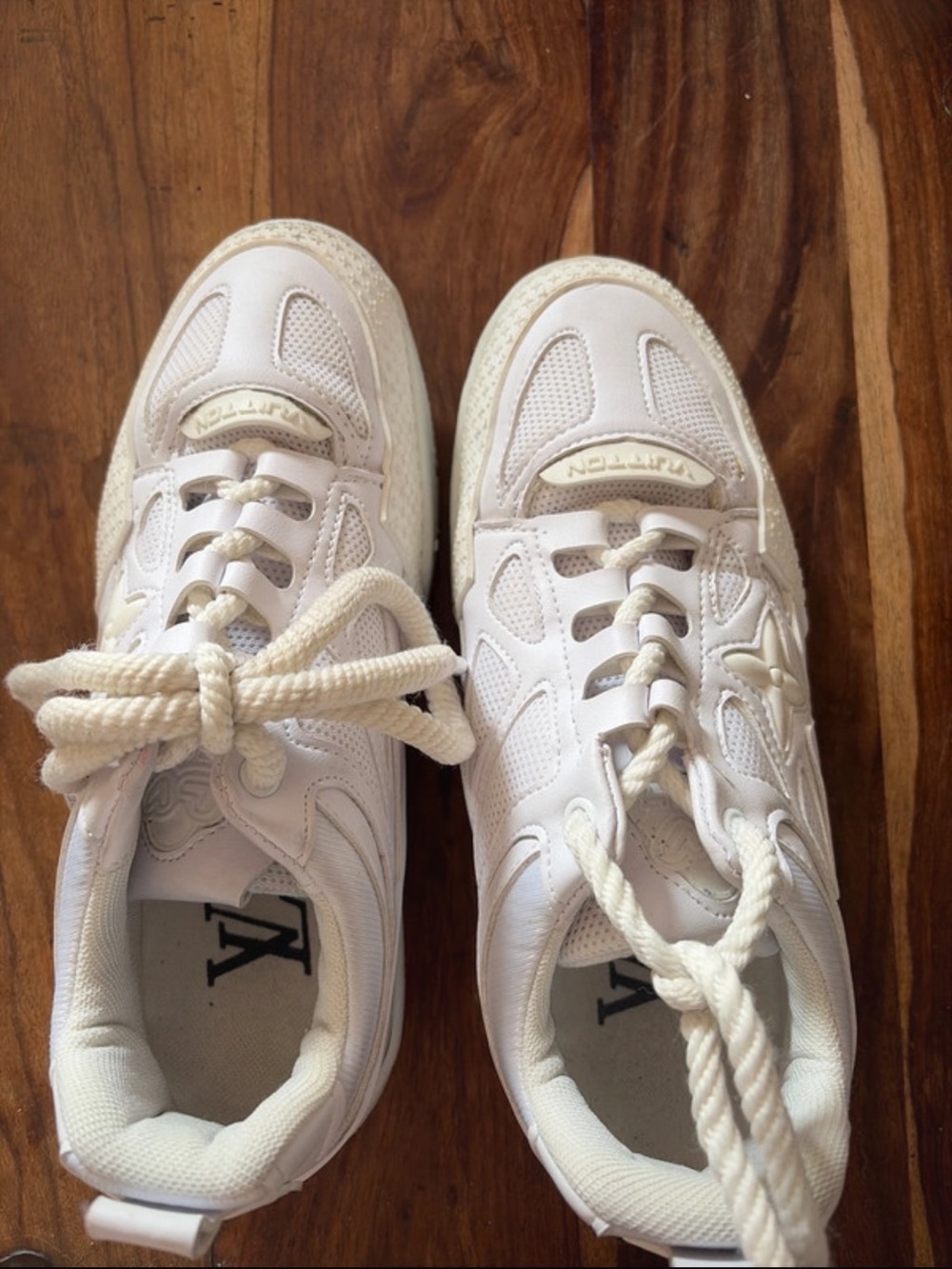 Louis Vuitton man Cream-White Chunky Lace-Up Sneakers